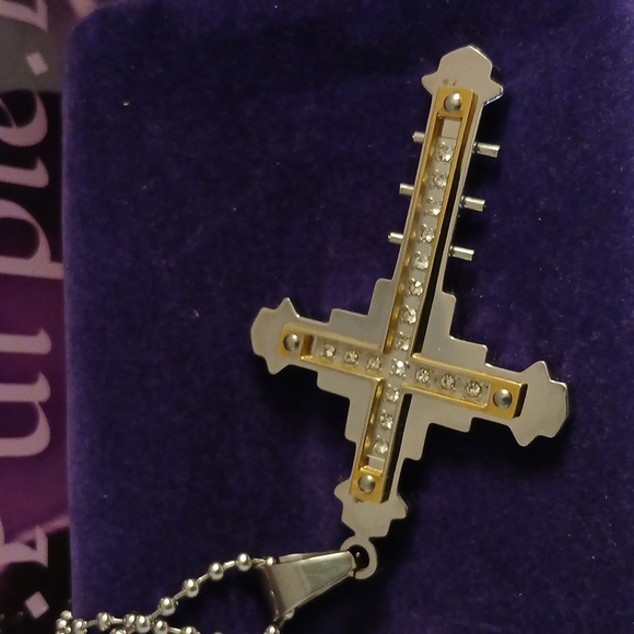 2222407-10 Men's Simulated Diamond Stainless Necklace - Picture 4 of 4